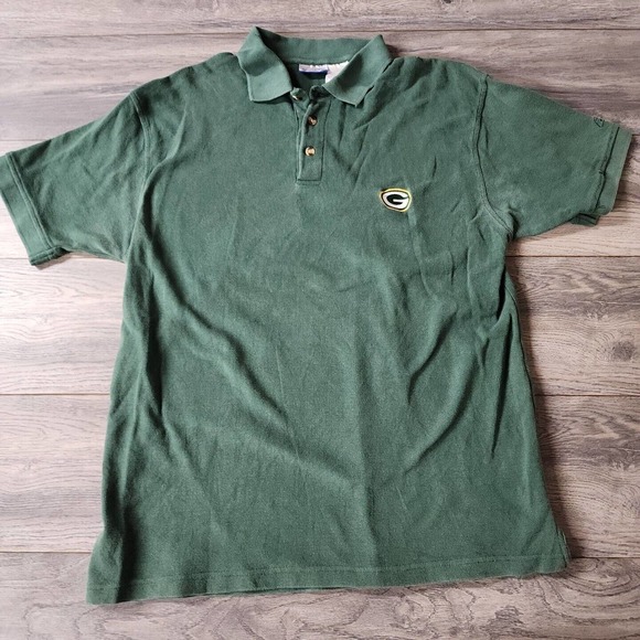Vintage NFL Reebok Green Bay Packers Mens Green Polo Shirt Size XL - Picture 1 of 3